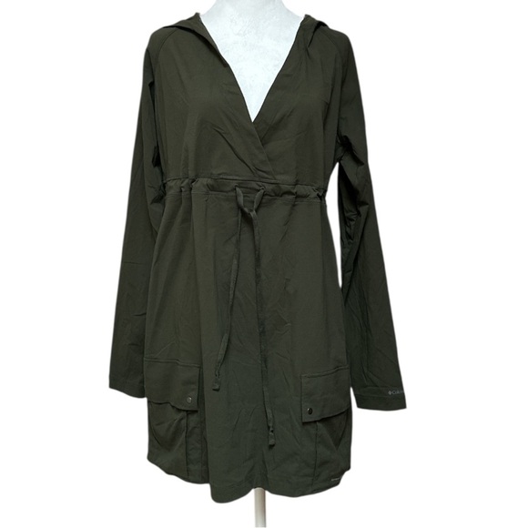 Columbia Swim Columbia Omni Shade Long Sleeve Hood Coverup Khaki Outdoor Beach - Picture 1 of 7